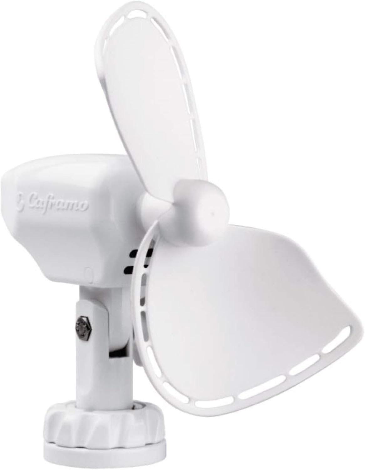 Caframo 747DCWCS Ultimate 12V Lighter Plug Fan – White Marine Cabin Fan with LED Light and Adjustable Head