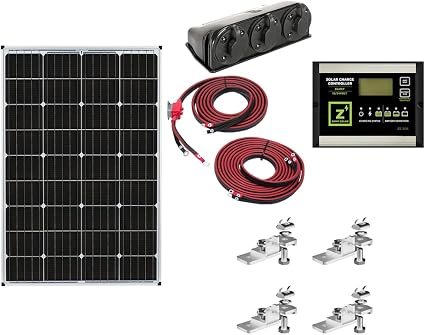 Zamp Solar KIT1003 115-Watt Deluxe Solar Kit – Monocrystalline Roof-Mount System with 30A 5-Stage Charge Controller