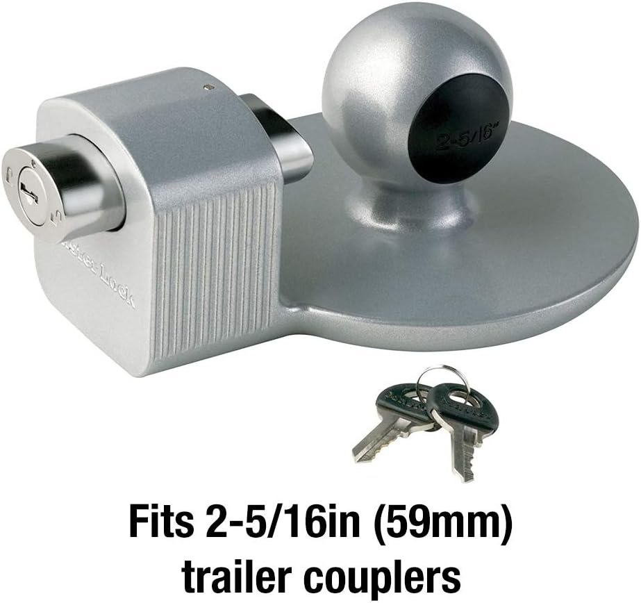 Master Lock 378DAT Adjustable Trailer Coupler Lock – Fits 2-5/16in Couplers with Bright Yellow Theft-Deterrent Design - Image 2