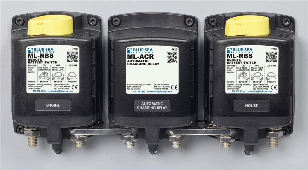 Blue Sea Systems 7622BSS ML-ACR Solenoid – 500A 12V Automatic Charging Relay with Manual Control - Image 3