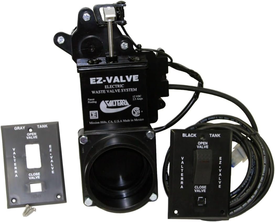 Valterra E40B8 Electric RV Waste Valve – 3 Inch Hub x 3 Inch Hub – 12V Motorized Black Tank Control