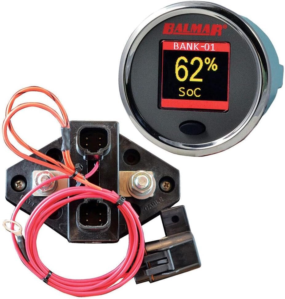 Balmar SG200 Smart Battery Monitor Kit – 12V to 48V Systems – Bluetooth Connectivity – Precision State of Charge Tracking