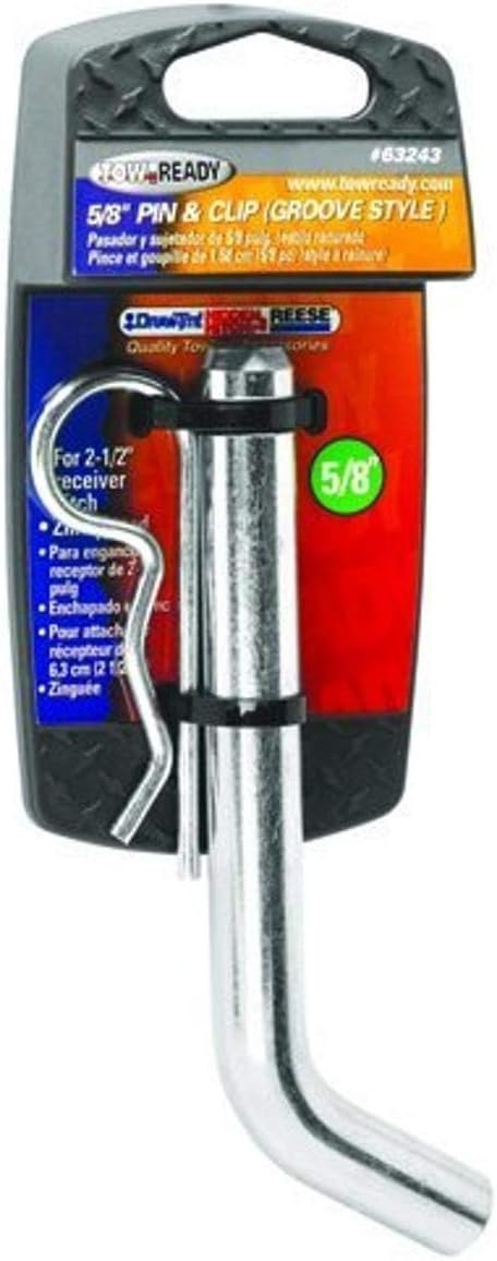 Tow Ready 63243 Titan Hitch Pin – Heavy-Duty Receiver Hitch Pin with Retaining Clip for Towing Accessories