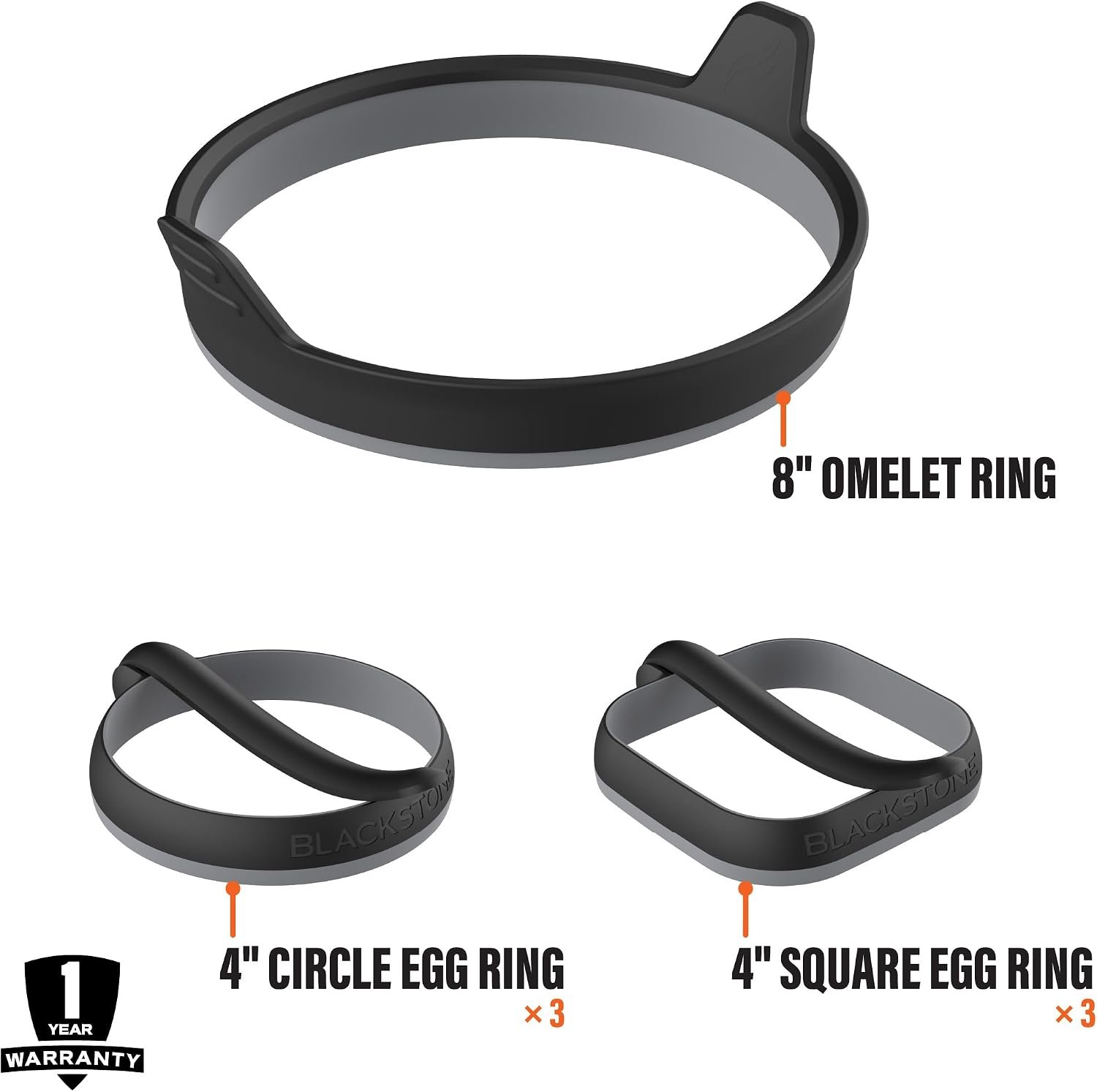 North Atlantic Imports 5515 Omelet & Egg Rings Set – Non-Stick Breakfast Rings for Griddles and Flat Top Cooking - Image 3