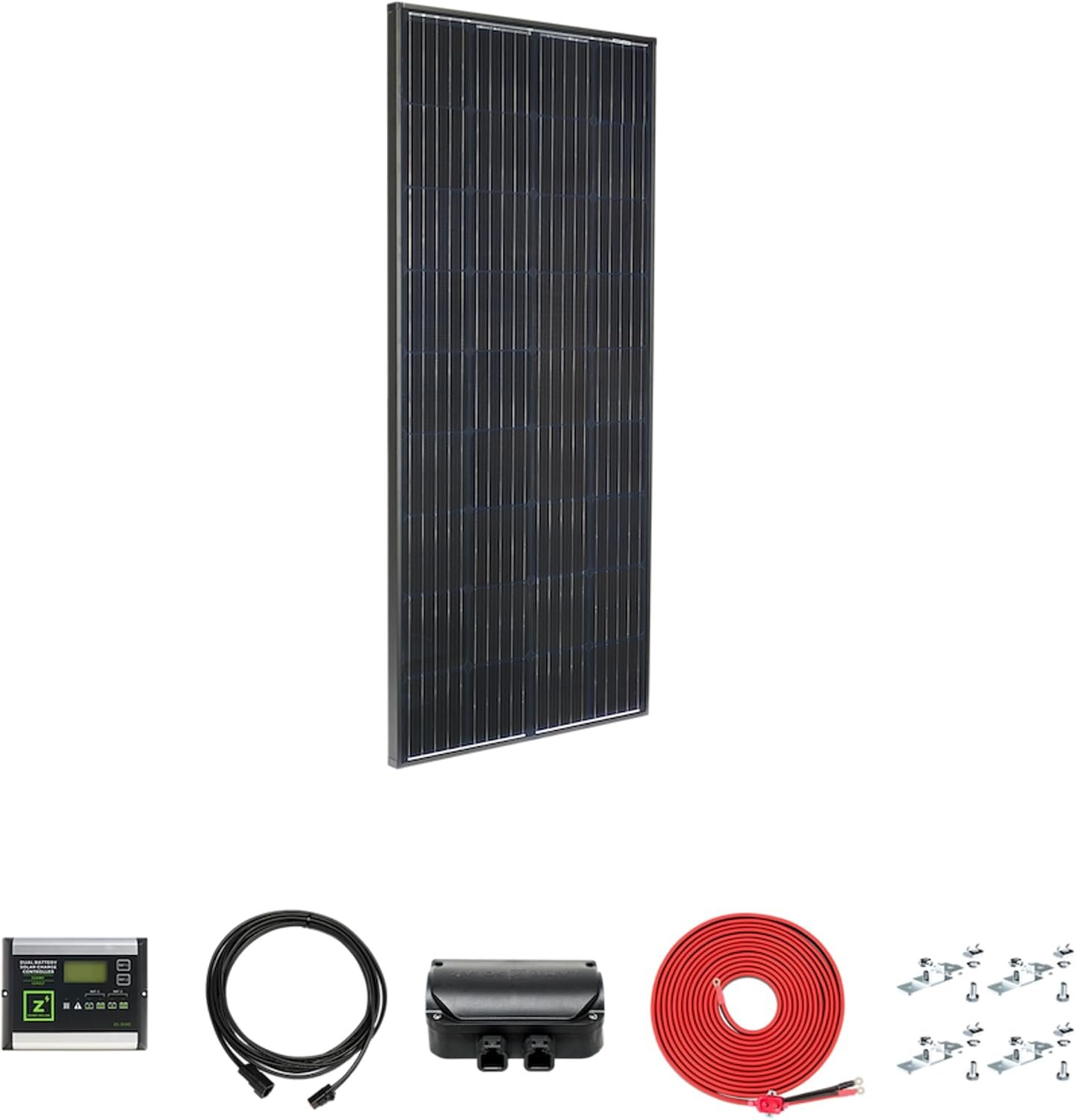 Zamp Solar KIT1023 Legacy Black 190-Watt Deluxe Solar Kit – 58.3in Monocrystalline Panel with 40A PWM Controller