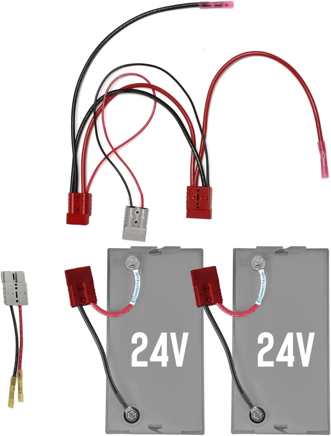 Connect-Ease RCE224VCHK Double Time 24V Parallel Kit – Dual 24V Lithium Battery System with Integrated Charging Leads