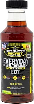 Hot Shot’s Secret HSSEDT16Z Everyday Diesel Treatment – 16oz Fuel Additive with Cetane Boost, Lubricity Protection, and Injector Cleaning