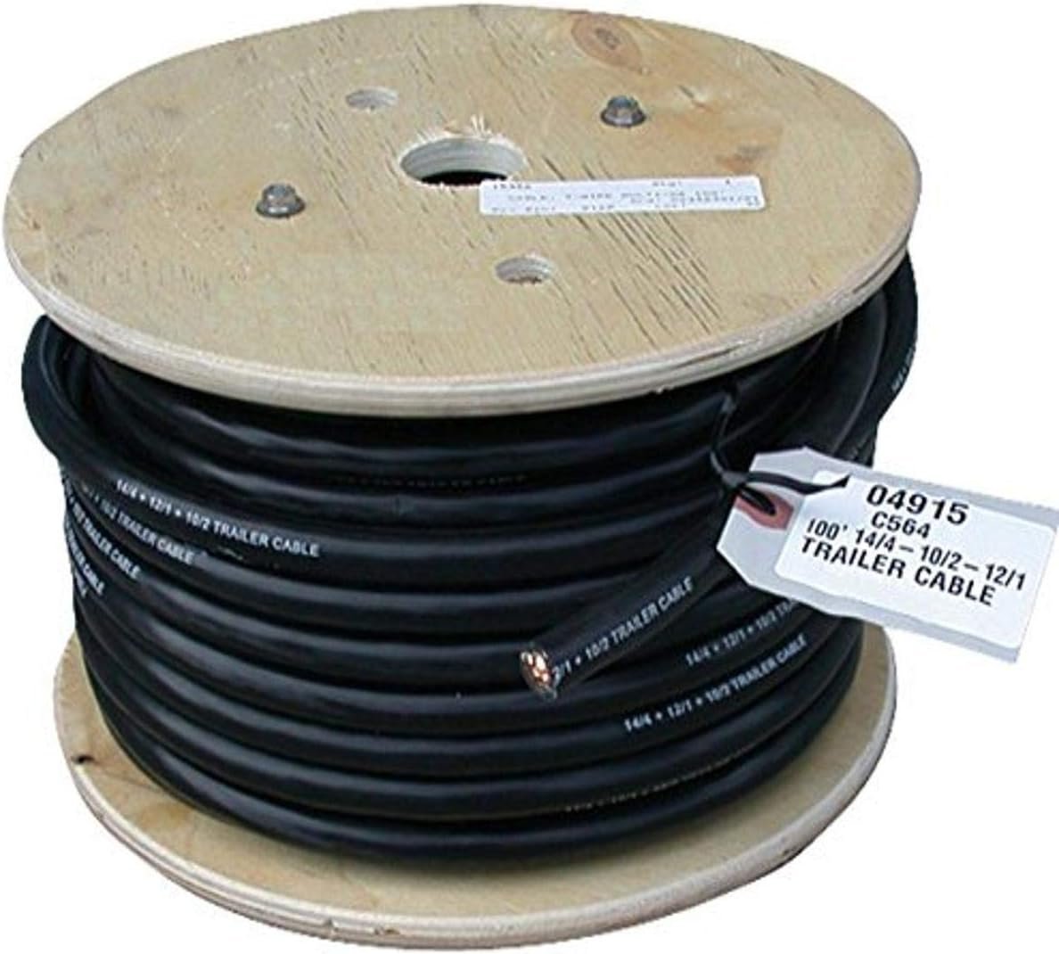 East Penn 4915 7-Way Trailer Cable – 100 ft Multi-Gauge Jacketed Wire Harness for RV and Trailer Wiring
