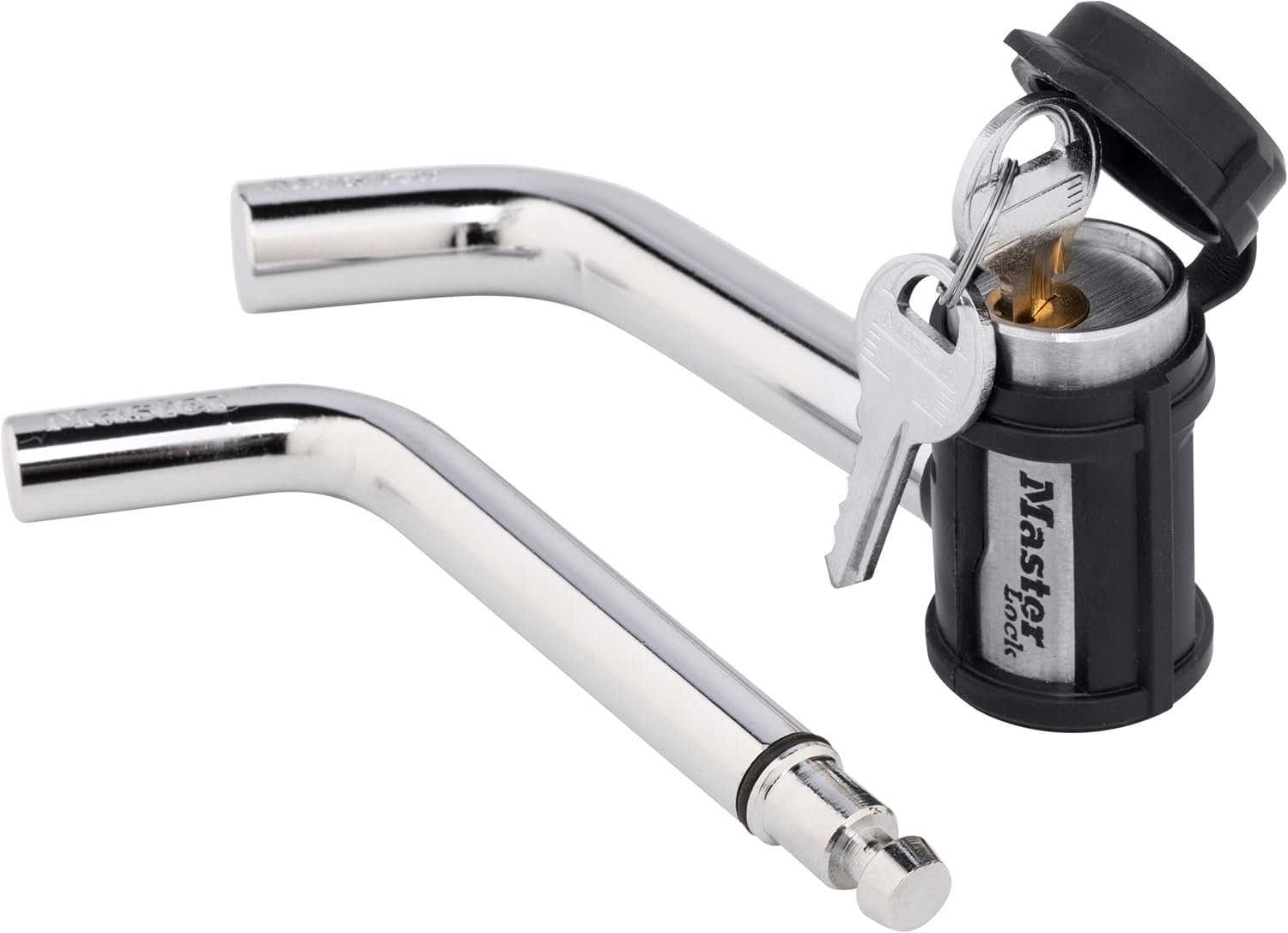 Master Lock 2866DAT Chrome Steel Lock Set – 5/8in Receiver Lock and 1/2in Coupler Lock for Trailer Security - Image 2