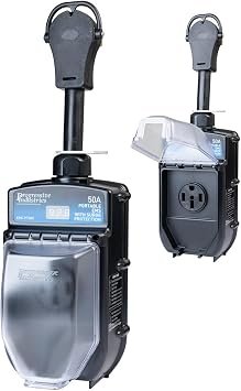 Progressive Industries EMS-PT50X 50 Amp Portable EMS Surge Protector – 3,580 Joule Protection with Digital Display and Weather Shield