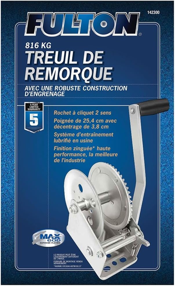 Fulton 142300 Single-Speed Trailer Winch – 1800 lb Capacity Manual Boat Trailer Winch with Ratchet Mechanism - Image 6