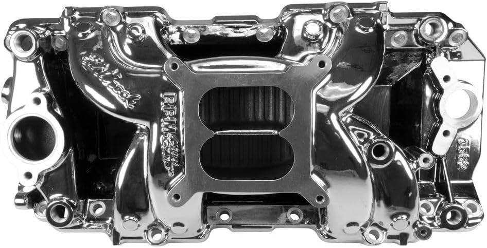 Edelbrock 7562CP Victor Jr. Big Block Chevy Intake Manifold – Rectangular Port, Polished Finish, High-RPM Performance
