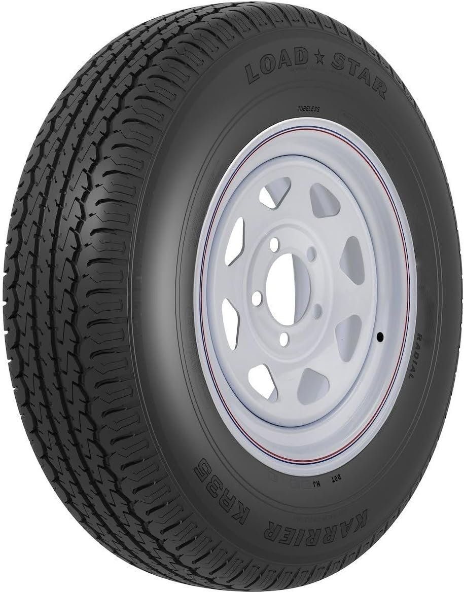 Americana 34811 ST235/80R16 Radial Trailer Tire and White Spoke Wheel – Load Range E with 6-Lug Steel Rim and Kenda KR35 Tire