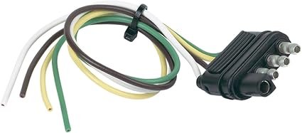 Hopkins 48115 4-Wire Flat Trailer End Connector – 12in Trailer-Side Harness with Corrosion-Resistant Terminals and SAE Compliance