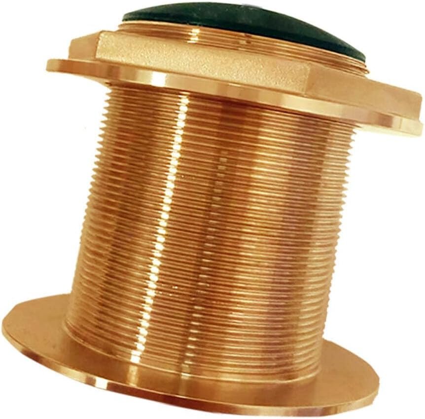 SI-TEX BT87M1KW18 Bronze Low-Profile Thru-Hull CHIRP Transducer – 1kW Power, 85-135kHz Medium Frequency, 18° Tilt