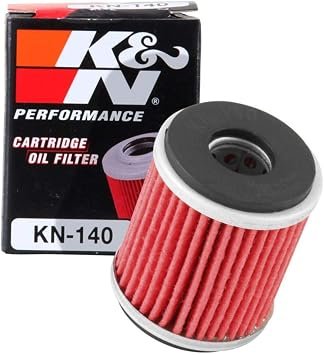 K&N KN-140 Performance Oil Filter – High-Flow Premium Motorcycle Oil Filter with 17mm Removal Nut