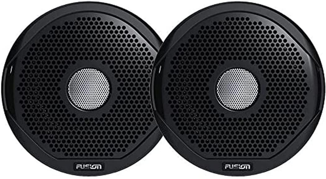 Fusion Black Speaker Grilles for MS-FR4021 – Pair of Replacement 4-Inch Marine Speaker Covers