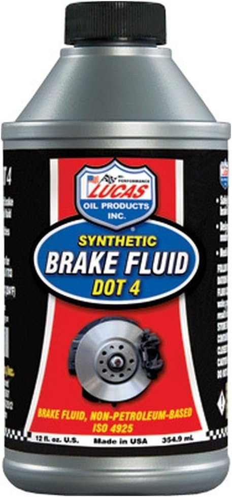 Lucas Oil 10827 DOT 4 Brake Fluid – 12 oz High-Boiling Hydraulic Brake & Clutch Fluid – FMVSS No. 116 Compliant