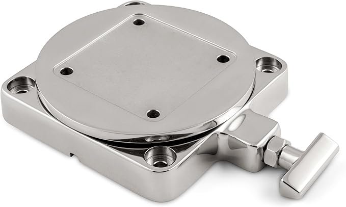 Cannon 1903002 Low Profile Stainless Steel Swivel Base – 360-Degree Downrigger Mount with Locking Rotation System