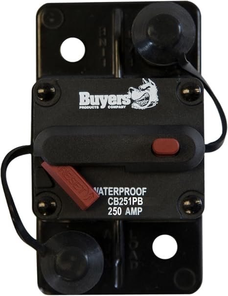 Buyers Products CB251PB Circuit Breaker – 250 Amp Push-to-Trip Electrical Protection Breaker