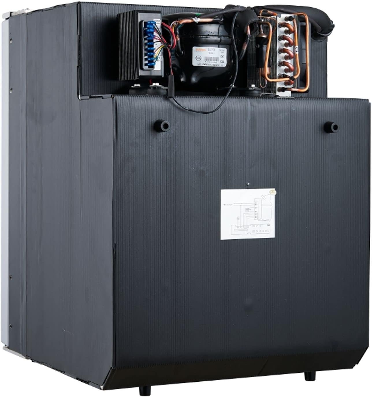 Pinnacle RF12282 12V RV Refrigerator – 3 Cu Ft Compressor Cooling System with Reversible Door and Black Finish - Image 5