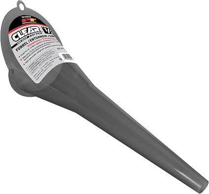 Performance Tool W4054 Clear View Long Reach Funnel – 11.4in Polypropylene Funnel with 200ml Capacity and Splash Guard