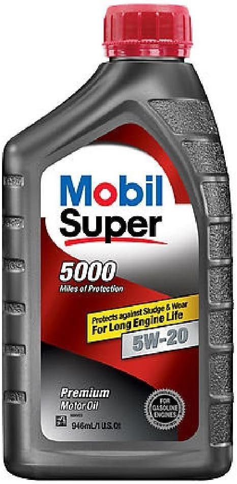 Mobil Super 5W-20 Motor Oil 1 Qt – Synthetic Blend Engine Oil with API SP Certification – 5,000-Mile Protection