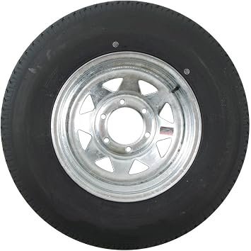 Americana 3S880 Trailer Tire and Wheel Assembly – ST225/75D15 Load Range D on 6-Lug Galvanized Spoke Wheel