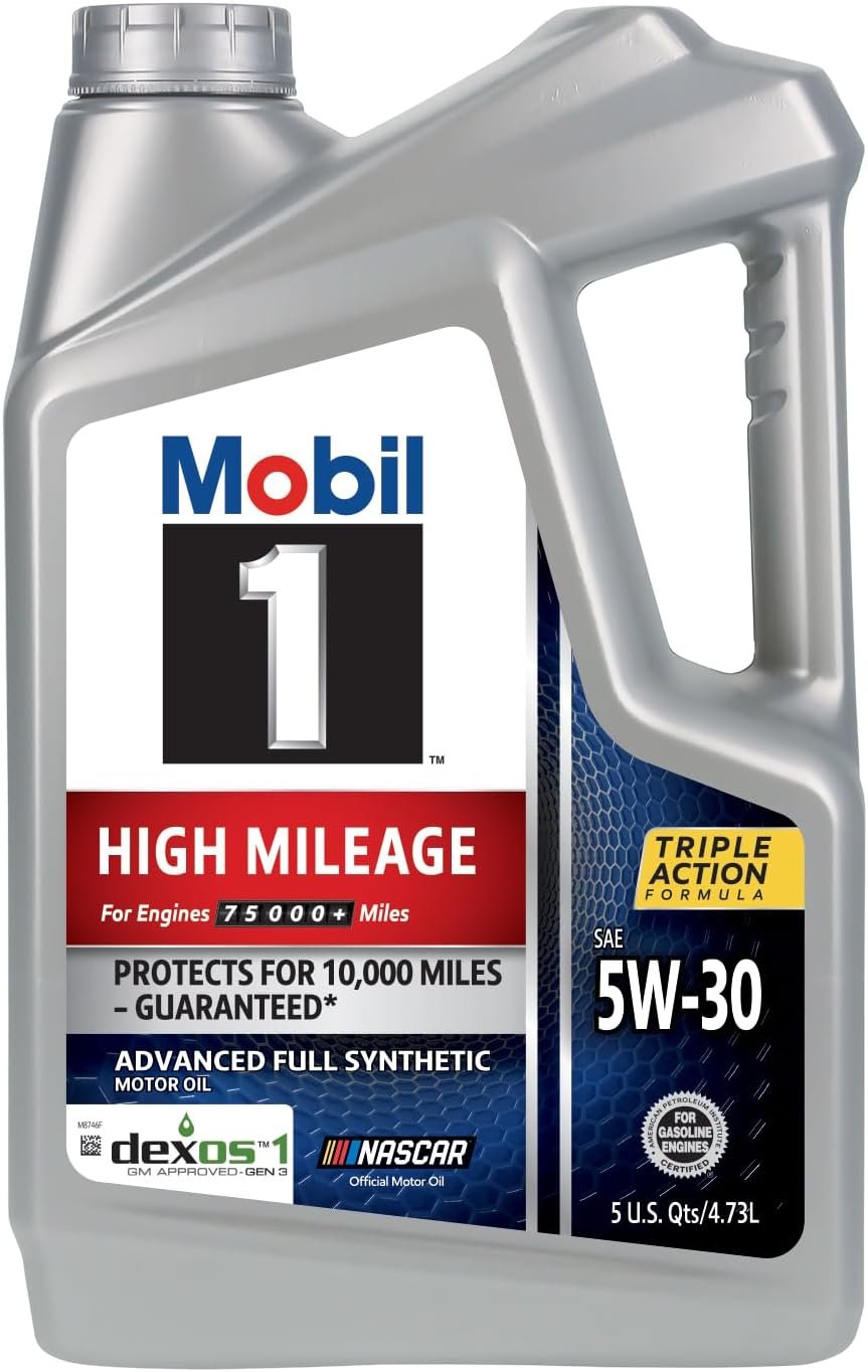 Mobil 1 High Mileage 5W-30 Full Synthetic Motor Oil 5 Qt – Triple Pack for Engines Over 75,000 Miles – Advanced Wear Protection - Image 3