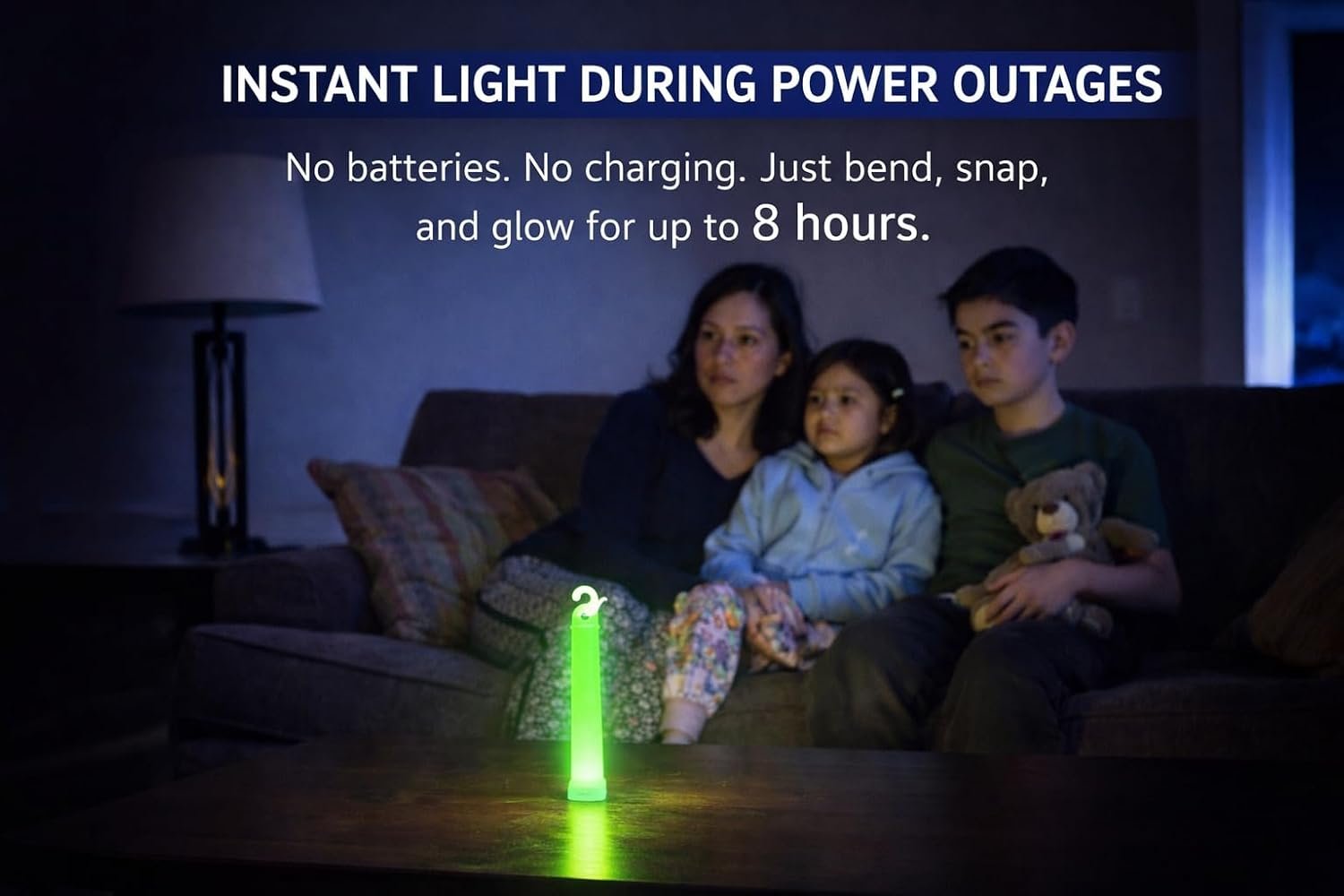 Ready America 27217 Green 8-Hour Lightsticks 2-Pack – Emergency Glow Sticks for Power Outages, Camping, and Safety Kits - Image 3