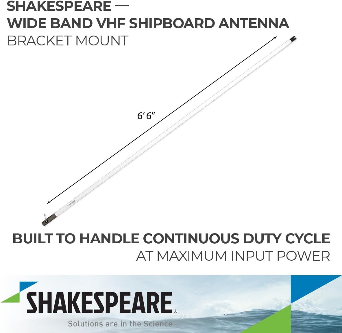 Shakespeare HS2774-1-R Galaxy Broadband VHF Antenna – 6 ft 5 in Fiberglass Design with 4 dB Gain - Image 2