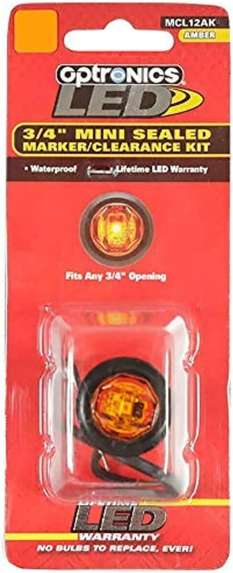 Optronics MCL12AK LED Uni-Light Kit – 1.09in Amber P2 Marker Light with Waterproof Polycarbonate Housing and Grommet - Image 7