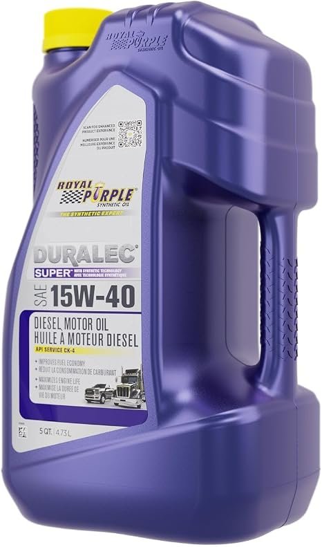 Royal Purple 20154 SAE 15W-40 Synthetic Motor Oil – 1 Gallon Heavy-Duty Engine Oil for Gasoline and Diesel Applications