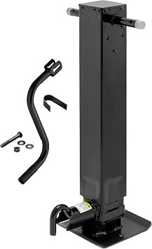 Pro Series Square Tube Weld-On Trailer Jack – 12000 lb Capacity, Sidewind Handle, Black Finish