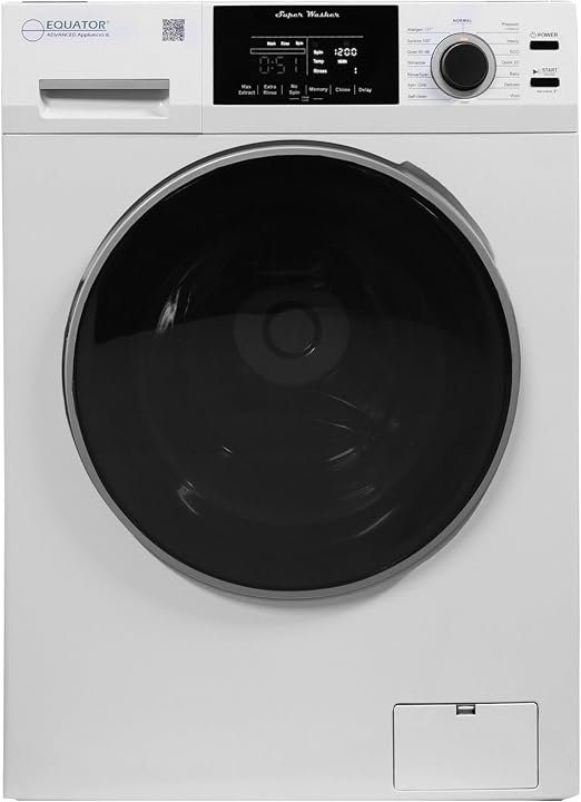 Pinnacle 21835XL Front Load Washer – 18 lb Capacity White Finish with 2.2 Cu Ft Stainless Drum and Sanitize Cycle