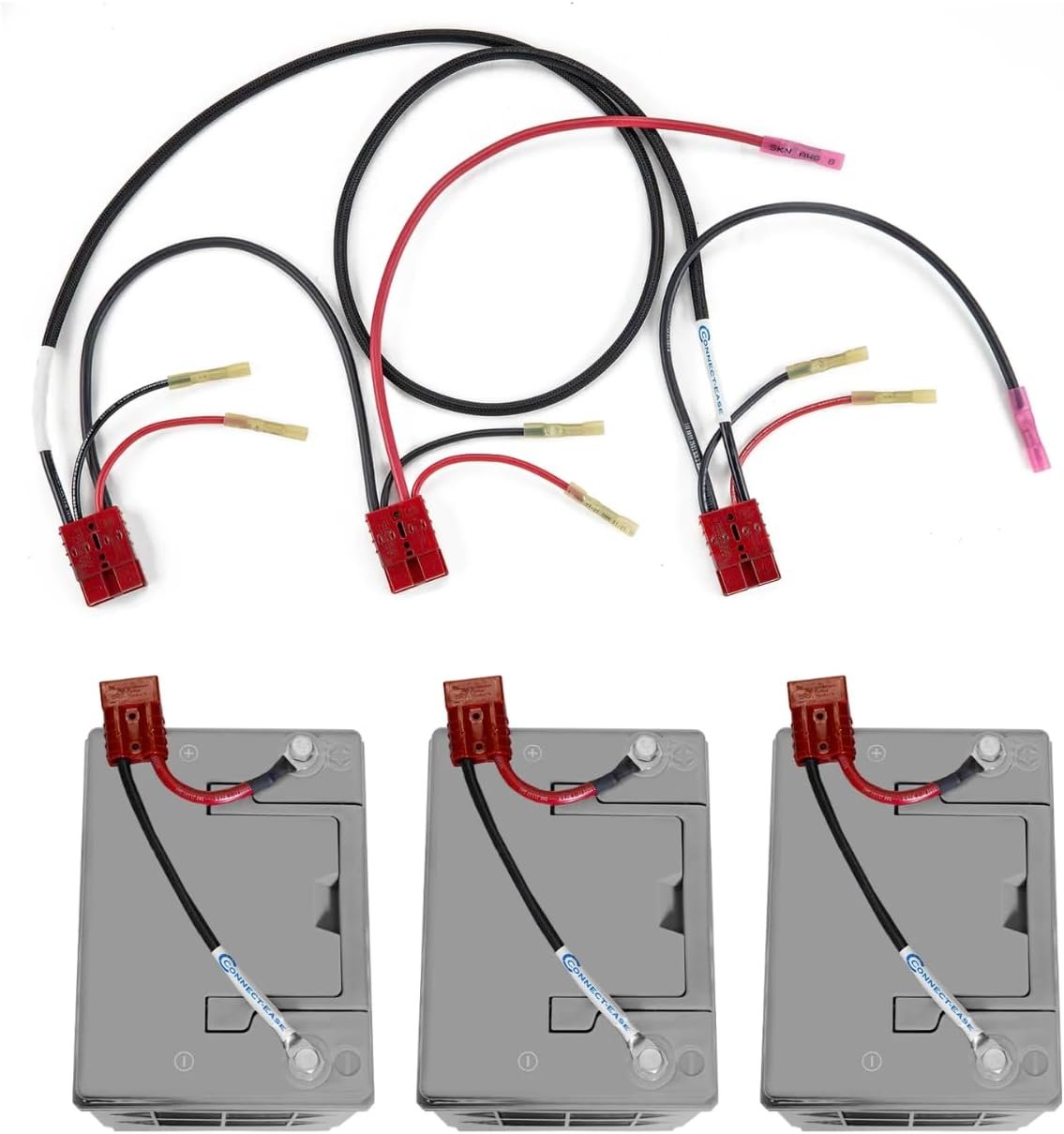 Connect-Ease RCE36VB5CHK 36V Trolling Motor Battery Connection System – 5 ft Extension Harness with On-Board Charging Support