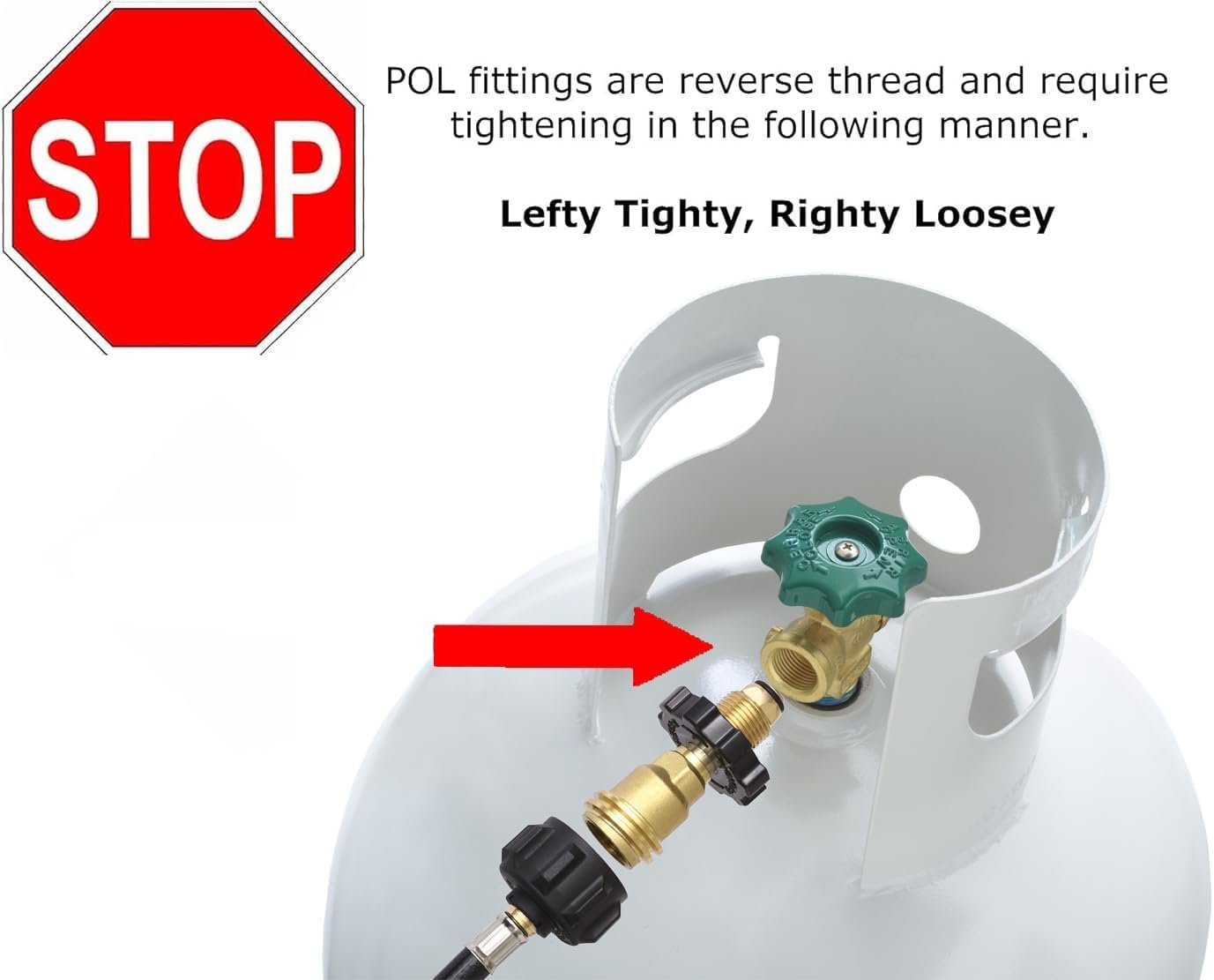 Flame King POL01JT002 POL to QCC Adapter – Propane Cylinder Connection Adapter for Modern QCC1 Regulators - Image 4