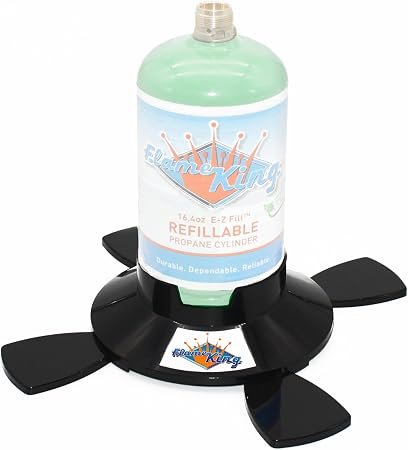 Flame King YSN1LBB Plastic Cylinder Base – Stabilizing Stand for 1 lb Disposable Propane Bottles
