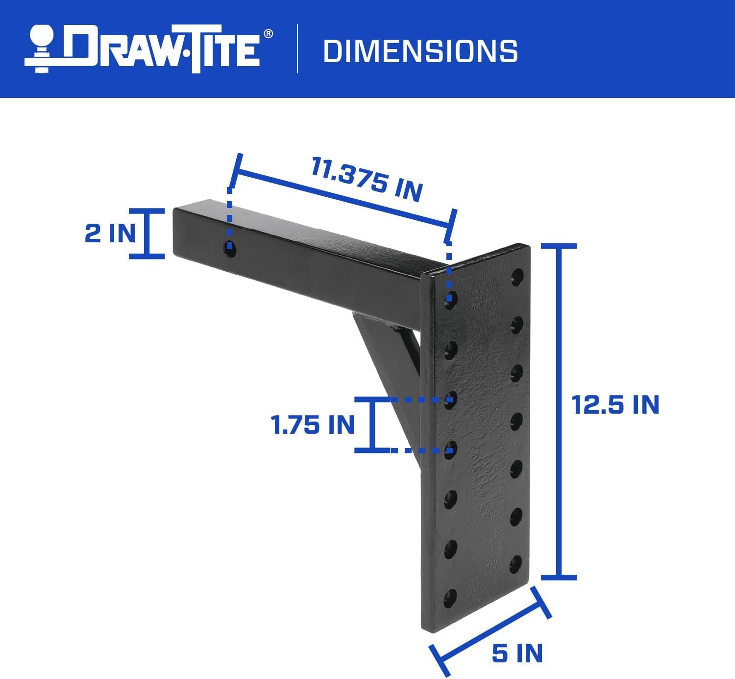 Tow Ready 63058 Receiver Mount Pintle Hook – 2.5in Receiver Hitch Mount with Heavy-Duty Steel Construction - Image 3