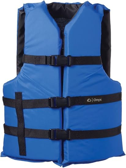 Onyx Outdoor General Purpose Adult Life Vest – USCG Type III PFD with Adjustable Straps and Foam Flotation