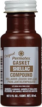 Permatex 20539 Original Gasket Shellac Compound – 2 oz Hard-Setting Sealant for Paper, Cardboard, and Cut Gaskets