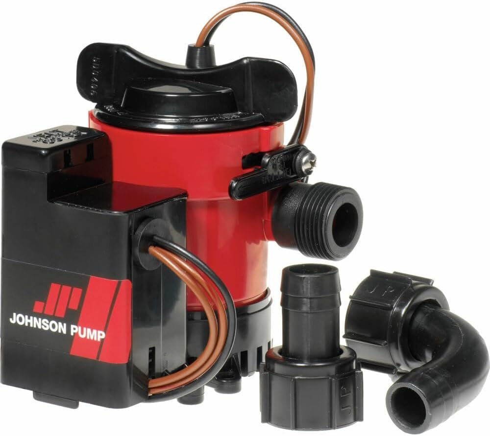 Johnson Pump 550300 Cartridge Combo Automatic Bilge Pump – 500 GPH 12V with Electronic Float Switch and Dura-Port Connections - Image 2