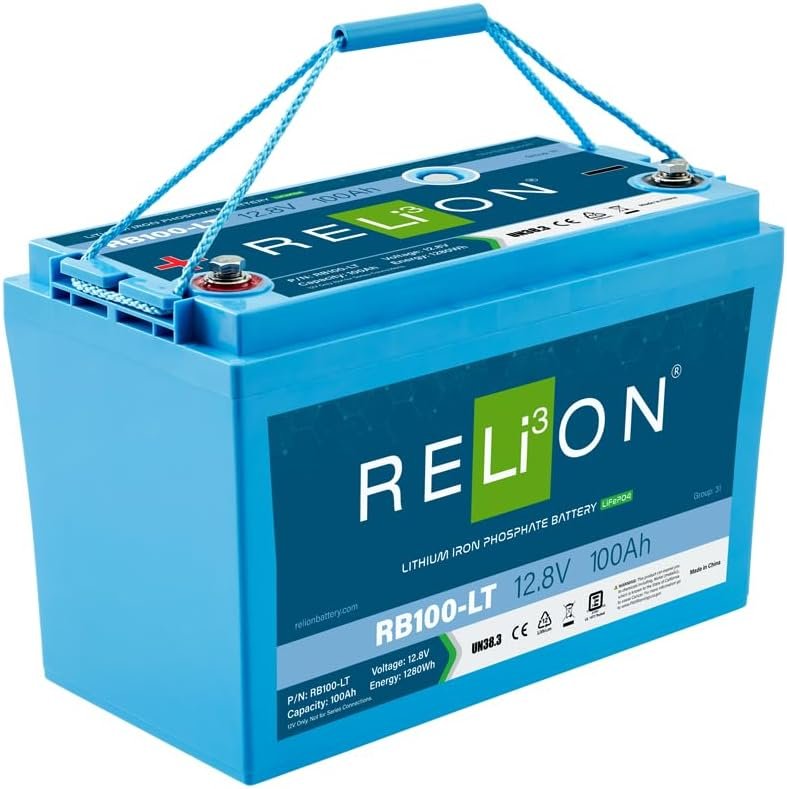 RELiON RB100-LT 12.8V 100Ah LiFePO4 Battery – Low-Temperature Charging with 1280Wh Capacity and Bluetooth-Ready Design - Image 2
