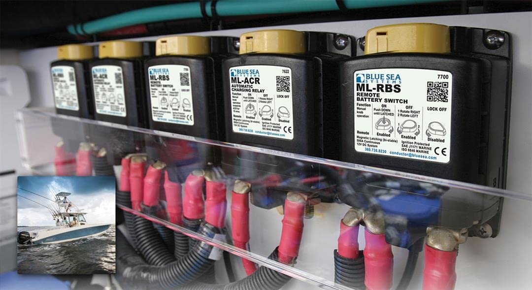 Blue Sea Systems 7622BSS ML-ACR Solenoid – 500A 12V Automatic Charging Relay with Manual Control - Image 2