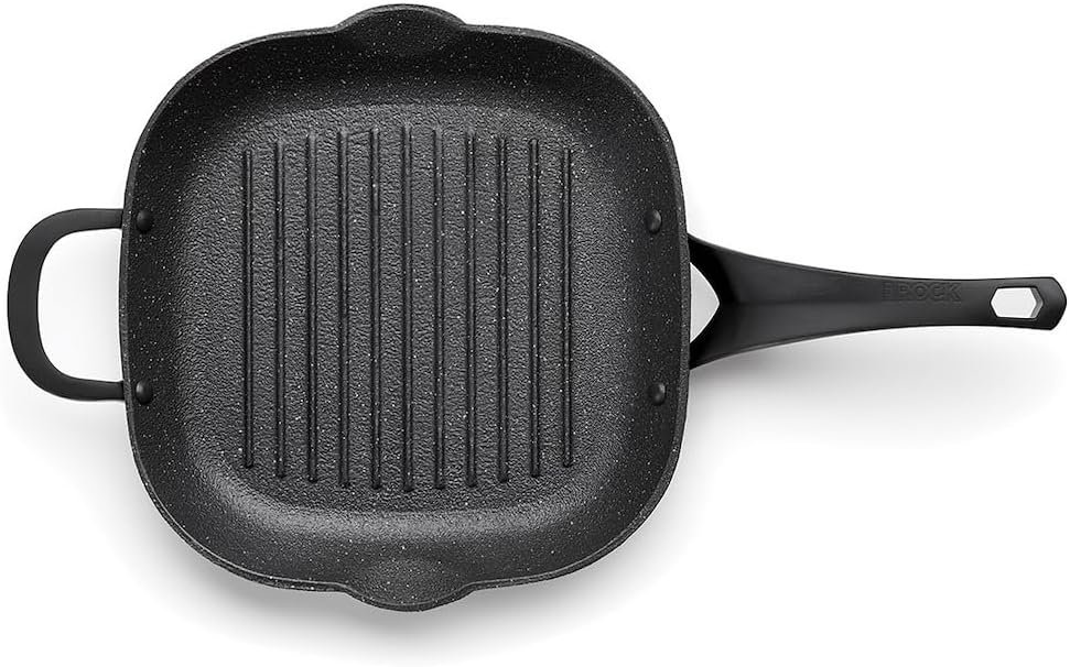 Starfrit The Rock 11 x 11 in Cast Iron Grill Pan – Pre-Seasoned Square Cooking Surface with Raised Grill Ridges - Image 2