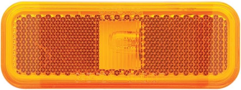 Optronics MC44AS Rectangular Amber Clearance Marker Light – 2-Wire Surface-Mount Trailer Light with Reflective Lens