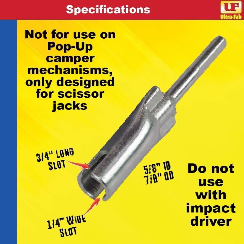 Ultra-Fab 48979071 T-Slot Scissor Jack Crank – Manual RV Stabilizer Jack Tool with T-Slot Engagement - Image 6