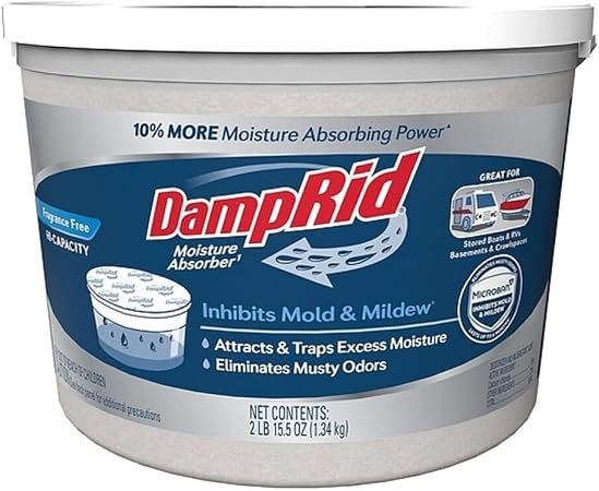 DampRid FG50FFESB Hi-Capacity Moisture Absorber Bucket – 4 lb Fragrance-Free Humidity Control Container