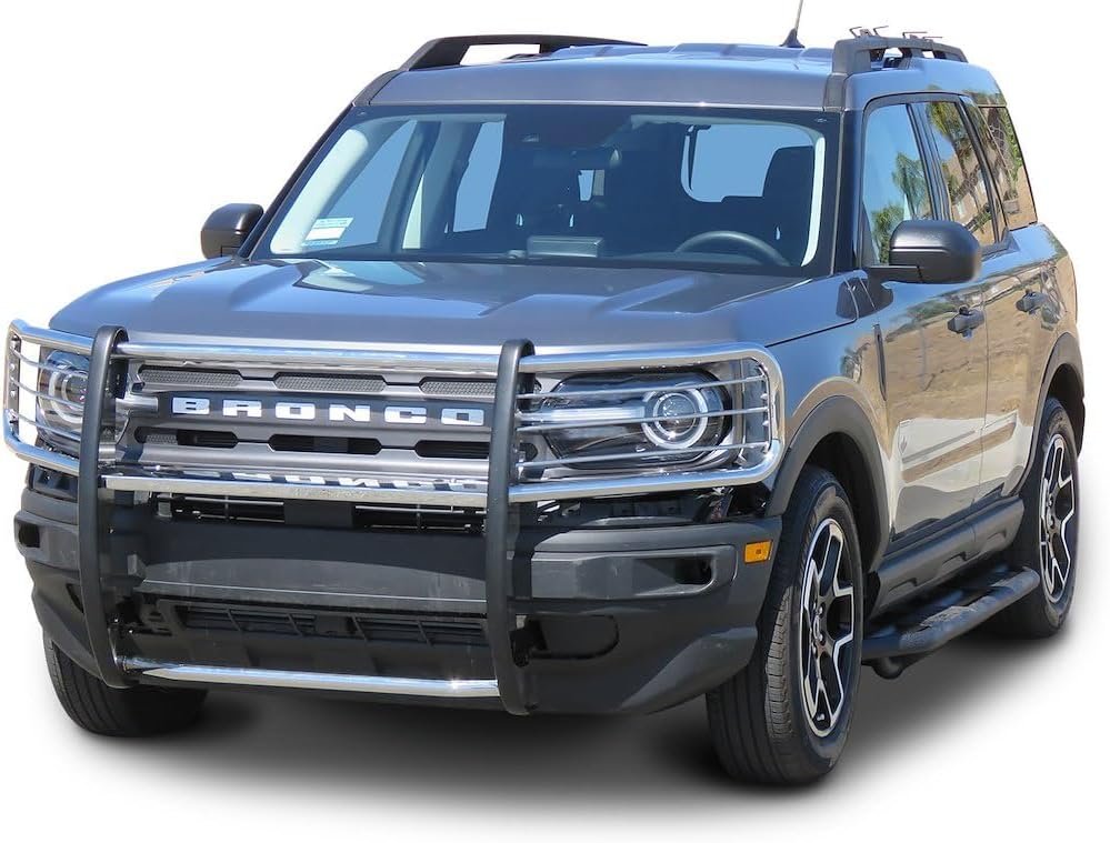 TrailFX E0044S Grille Guard – Ford Bronco Sport Polished Stainless Steel Brush Guard – 1.5in Bolt-On Construction - Image 3