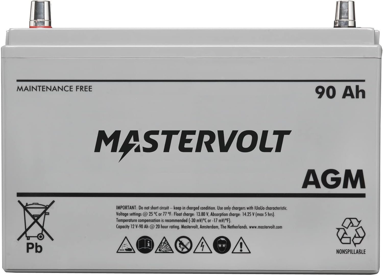 Mastervolt AGM Battery 12/90Ah – Maintenance-Free Deep Cycle Battery, Sealed AGM Design, Marine Power Storage - Image 2